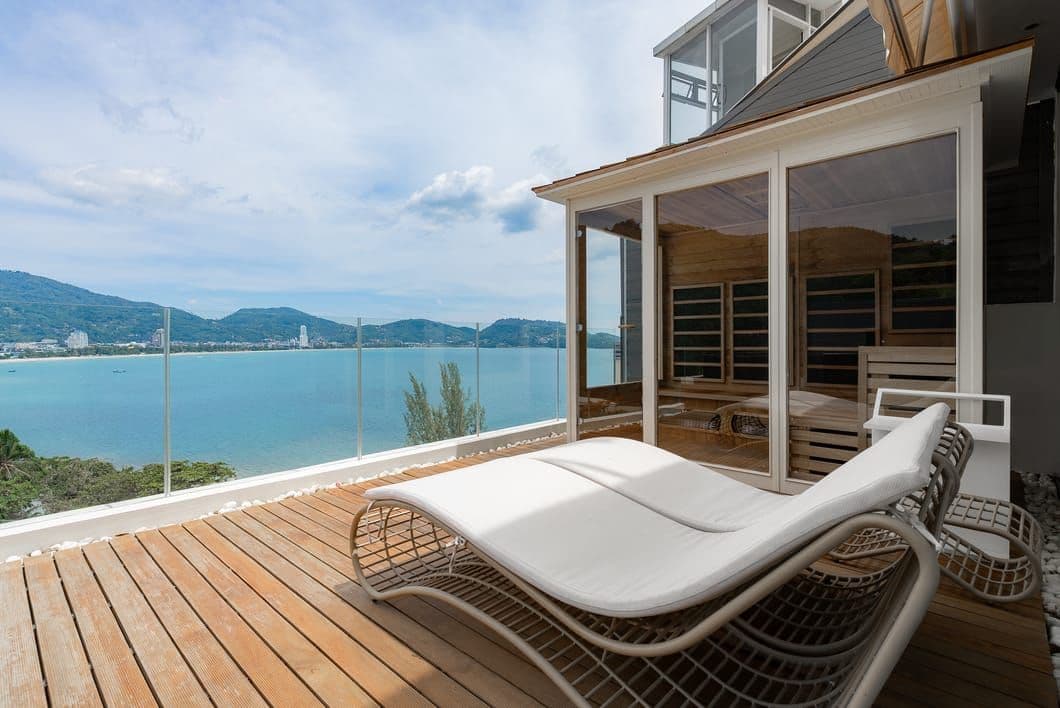 Sea-view terrace of a duplex penthouse overlooking Patong Bay, Phuket